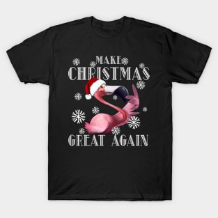 Flamingo Make Christmas Great Again T-Shirt